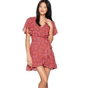 Jack by BB Dakota Red Floral Wrap Dress